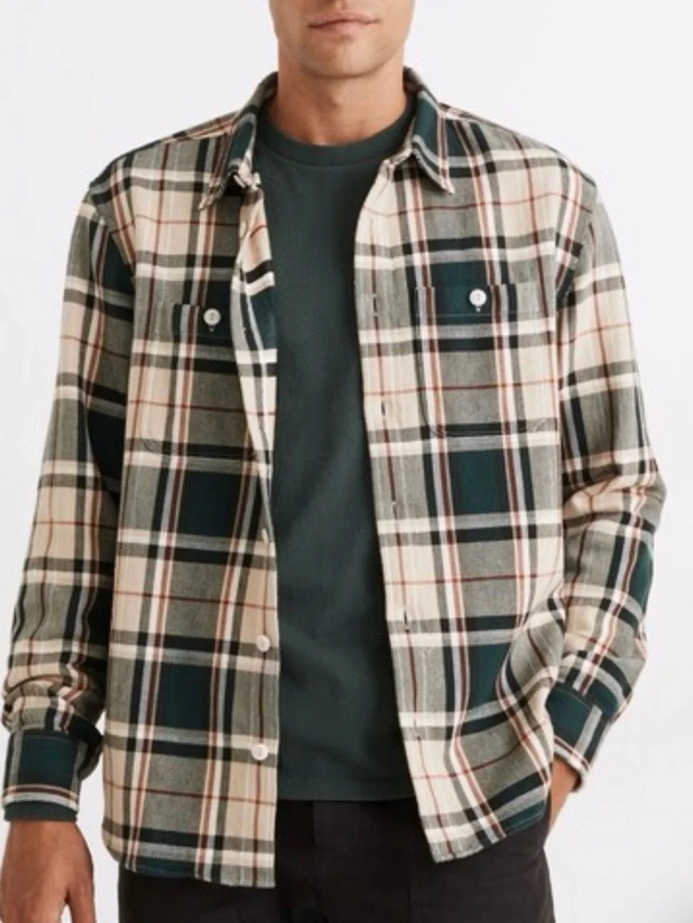 Madewell Men’s Twill Easy Long-Sleeve Shirt in Peterson Plaid